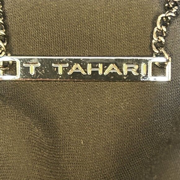 T Tahari Jacket Womens 2X Black Open Front Roll Tab Sleeve Side Laces Pockets - Picture 3 of 12